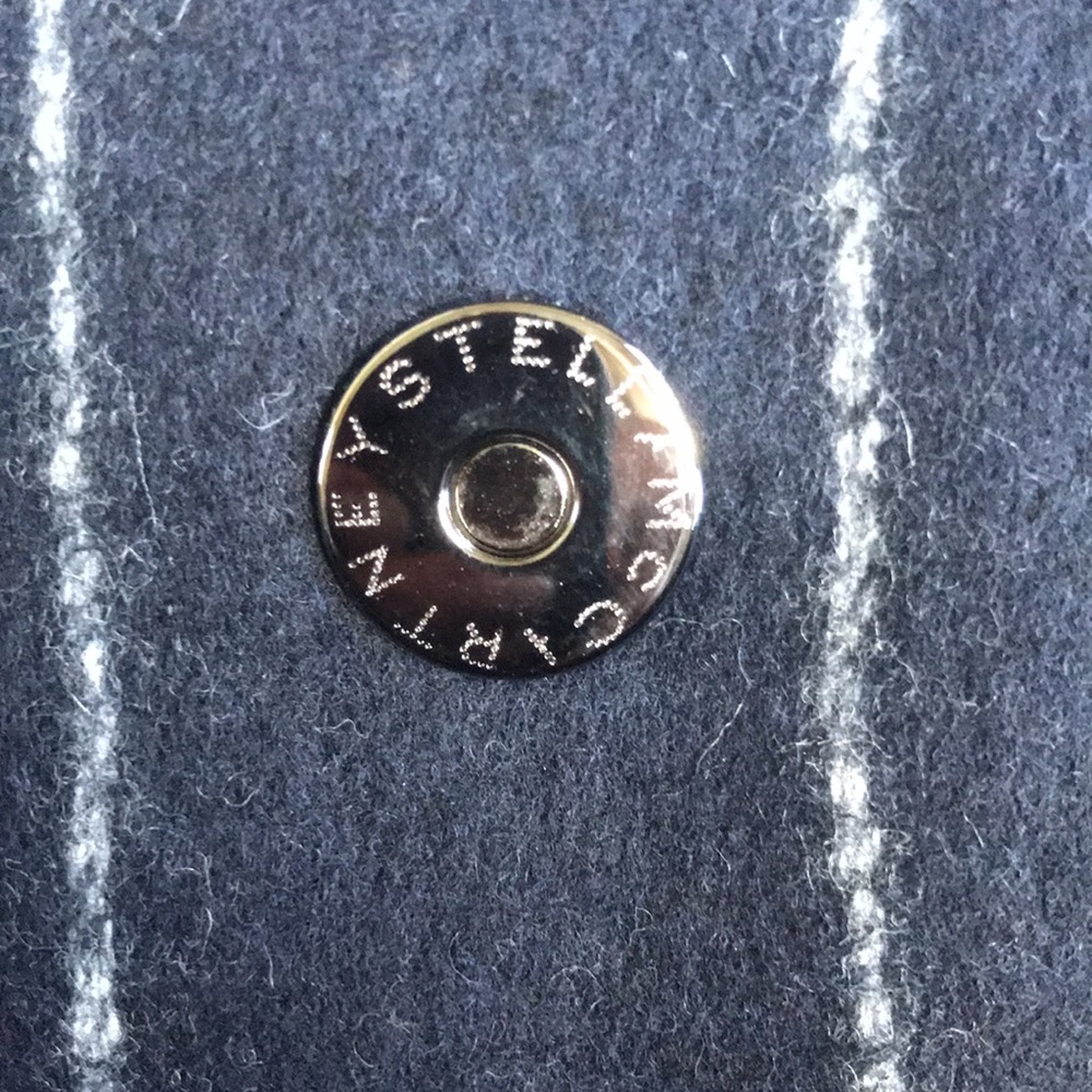 Stella McCartney Falabella Pinstripe Fold-Over Tote - Picture 7 of 14